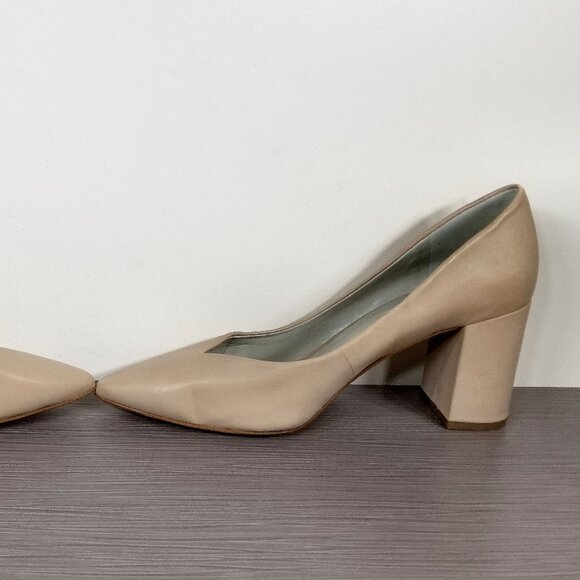 1.State Saffy Pointed Toe Pump, Nude Leather, Womens Size 9 M / 40 - Picture 8 of 13
